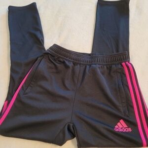 Adidas Climacool Athletic Track Pants‎ Black & Pink Youth Size Large